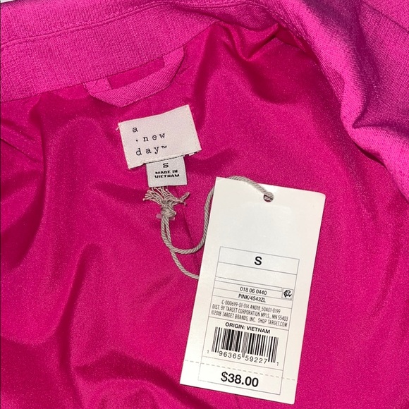 A New Day Women's Hot Pink Blazer jacket size small oversized fit two button NEW - Picture 8 of 14